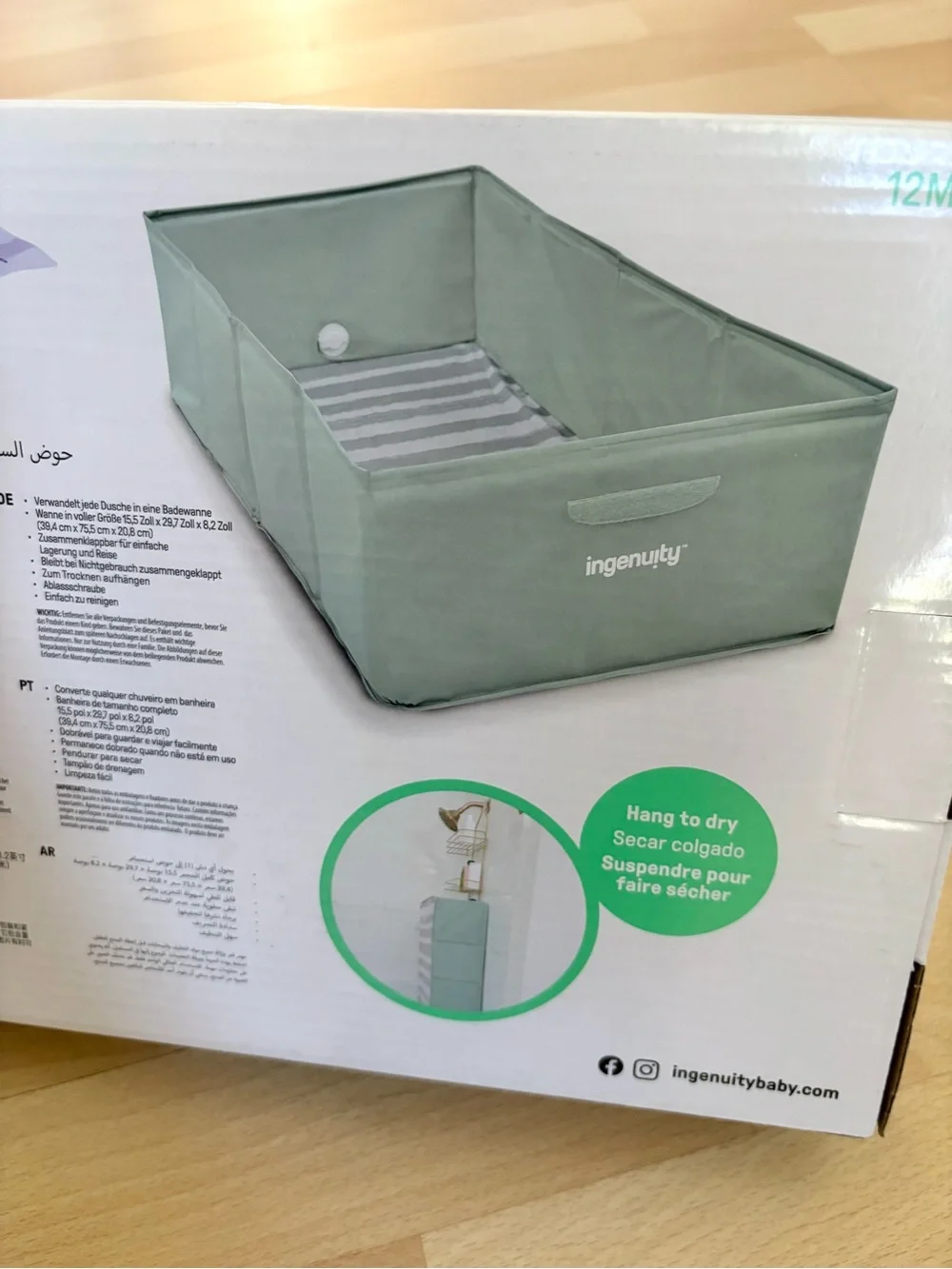 Ingenuity Tuckaway Toddler Tub – Converts Shower to Tub, Folds to Store, 12M-5Y